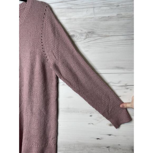 Lane Bryant Sweater Womens 14/16 Pink Scallop Hem Metallic Knit Pullover New - Picture 3 of 12
